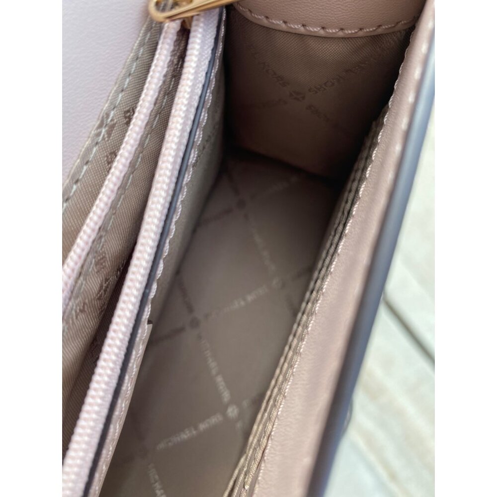 Michael Kors Womens Saffiano Leather Crossbody Bag - Pink Rectangle Purse - Picture 11 of 16